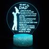 Dia das Mães, Dia dos Pais, Dia do Professor, Saudações, Luz Estéreo 3D USB, Presente Criativo, LED, Luz Noturna Colorida e Sensível ao Toque