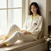 Pure GirlPijama de Mujer DeRong, Nueva Colección Otoño e Invierno, Manga Larga de Alto Gama, Pantalones Largos de Pierna Ancha, Ropa para el Hogar para Primavera y Otoño