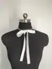 Collar Europeo y Americano Elegante Dama Lazo Cinta Cinta Encaje Cadena Metálica Collar Collar
