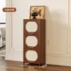 Gabinete Retro Simple Estante de Almacenamiento de Piso Sala de Estar Hogar Estantería a Prueba de Polvo Gabinete de Almacenamiento Multicapa Gabinete de Pared