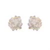 Pendientes Blancos de Flor Nuevos para Primavera y Verano Aguja de Plata 925 Pendientes Elegantes para Niñas Simples de Moda Pendientes Pequeños de Joyería Lindos