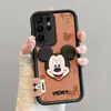 Adecuado para Samsung S24Ultra Samsung A55 Transfronterizo Mickey Mouse A56 Textura de Cuero Etiqueta Muñeco Funda para Teléfono