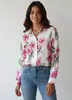 Camisa Holgada de Longitud Media con Estampado Floral de Primavera para Mujer 2026 Nuevo Cárdigan Delgado con Estampado Retro Top de Manga Larga