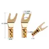 Enchufe Y chapado en oro de cobre puro, enchufe Y sin soldadura, enchufe U, cable de altavoz, cabeza banana, Oferta de fábrica
