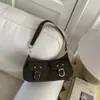 Bolso Cruzado de Hombro Único Estilo Coreano de Moda Versátil para Mujer Diseño de Nicho Color Sólido Bolso de Media Luna Textura Mochila Casual
