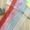 Acessórios de Cabelo DIY Material de Fita de Laço 2,5 CM Borda com Ponto Zigue-Zague Cor Amarelo Claro Brilhante Fita de Chiffon Preço por 1 Jarda