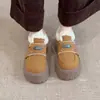 Zapatos Planos de Felpa Estilo Retro con Suela Gruesa y Punta Redonda de Boca Profunda para Mujer 2025 Otoño Nuevos Mocasines Versátiles con Diseño de Suela Gruesa