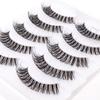 Maquillaje nude pestañas postizas de tallo transparente cinco pares naturales multicapa tridimensionales simulación Amazon transfronterizo pestañas postizas de imitación visón