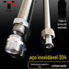 Tubo Corrugado Doméstico de Aço Inoxidável 304 de 1/2 Polegada para Aquecedor de Água Entrada de Água Quente e Fria Mangueira Solar Tubo Corrugado Espessado