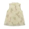 Estilo Nacional Novo Estilo Chinês Malha Bordada Sem Mangas Top Bordado Pesado com Contas Conjunto de Saia e Colete P0337