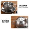 Taza de Café de Acero Inoxidable 304 Estilo Europeo Retro Taza Vieja Mate Taza de Té con Leche Taza Doble Pared Anti-quemaduras Juego con Platillo