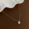 Colar de pérolas com botões barrocos brilhantes, estilo francês italiano vintage, moda feminina, nicho sofisticado