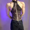 Lingerie Sexy para Lóbulos Masculinos, Novo Estilo Peça Única de Malha Justa, Lingerie Sexy Transparente, Design Tentador com Abertura na Virilha, Rasgável
