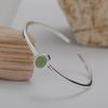 Collar Minimalista de Color de Moda Plata de Ley S925 Engastado con Jaspe Natural Cianita Ojo de Tigre Perla Blanca para Mujer