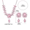 Set Transfronterizo de Joyería de Zirconia Microincrustada Europea y Americana con Diseño de Pétalo Rosa y Gota de Agua, Cadena para Clavícula Estilo Ins para Uso Diario