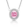 Colar Flor de Gelo Cintilante Corte Ovo de Pombo para Mulheres Europeu e Americano Transfronteiriço Pedra Preciosa Diamante de Alto Carbono Corrente de Clavícula Joias Ao Vivo Dropshipping