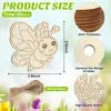 Forma de Flor de Abeja de Jardín de Madera Decoración del Hogar Colgante de Regalo Pintura Hecha a Mano para Niños Graffiti Artesanías de Madera