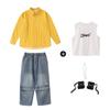 Ropa infantil de moda hip-hop para niñas, camisa moderna y genial, pantalones de mezclilla, traje de disfraz para baile grupal hiphop para niños