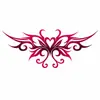 Pegatinas de Tatuaje de Chica Sexy Succub Roja - Pegatinas de Corazón, Mariposa y Demonio para Cintura, Abdomen y Pecho - Juego de 6 Piezas
