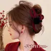 Pinza para el pelo con lazo rojo de Año Nuevo, pasador grande para mujer, nuevo estilo 2026, pinza de tiburón de alta gama, accesorio para el pelo para la parte trasera de la cabeza