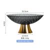 Haisman lujo ligero fondo de cobre patrón tejido plato de vidrio para frutas plato grande para frutas secas decoración de almacenamiento de mesa de café de sala de estar regalo
