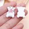 Urso de Gravata Borboleta Desenho Animado Pingente de Resina Multicor Artesanal DIY Chaveiro de Contas Ornamento Acessórios Fabricante Atacado