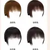 Peruca com Franja para Mulheres, Cabelo Artificial para Cobrir Cabelos Brancos, Redutora de Idade, Tranças Antiderrapantes, Peruca de Peça Única para Testa Natural com Franja