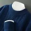 Suéter de Lana 2024 Otoño/Invierno Nuevo para Hombre de Cuello Semi Alto con Patrón de Diamantes Camisa Base, Tejido Retorcido Cálido para Negocios Casual de Edad Media