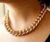 Moda Europea y Americana Cadena Gruesa Joyería de Moda Cadena Metálica Aliexpress Cadena para Clavícula Collar Unisex para Discoteca Diseño Geométrico