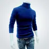 Nueva camiseta de color liso para hombre de comercio exterior, cuello alto de manga larga para hombre, camiseta interior de primavera y otoño, camisa fina para hombre, jersey coreano