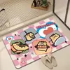 Tapete de Chão de Lama Diatomácea Ursinho de Desenho Animado Inseto Tapete de Banheiro Absorvente de Água Secagem Rápida Tapete para Pés Doméstico Resistente à Sujeira Antiderrapante Tapete de Banheiro