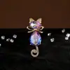 Broche de Gato Popular Retro de Moda Transfronterizo con Pedrería para Mujer, Pin de Nicho de Gama Alta, Broche de Gama Alta para Venta al por Mayor de Bricolaje