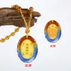 Nuevo Estilo Colgante Vajra Mantra de Vidrio Redondo Ovalado de Plástico Colgante Collar Gran Compasión Nudo Fijo Regalo Budista