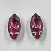 Garra de Broca Marquise com Fundo Prata 6*12mm, Broca de Garra D Acrílica Costurada à Mão, Acessórios para Roupas, Sapatos e Bolsas Feitos à Mão para DIY, Decorações