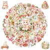 Novos adesivos fofos de desenho animado estilo pastoral de morango doce, 100 peças, para decoração de diário, adesivos planos à prova d'água