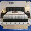 Cama con puff de chenilla color crema con diseño de copo de nieve, subsidiada por el gobierno, para dormitorio principal, cama doble suave de 1.8 m, cama moderna minimalista para bodas