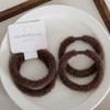 2 piezas banda elástica de felpa simple combinable gruesa alta elástica Suave no daña el pelo coleta pelo cuerda para pelo castaño accesorios para el pelo