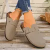 Pantuflas de Otoño para Mujer sin Cordones 202643 Suela Gruesa Boken Punta Cerrada Medias Pantuflas Tejidas Retro Nuevas Talla Grande