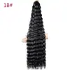 Aubes Cabello Sintético Paquete de Crochet para Cabello Onda Profunda Cabello a Granel 30 Pulgadas 120g Paquete de Cabello para Mujeres