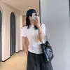 Camiseta de Manga Corta con Cuello Redondo, Hombro Normal, Ligera, Transpirable, Alta Elasticidad, Mezcla de Tencel para Mujer, Nuevo Estilo de Verano 2026 H062207
