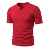Camiseta Henley de Secado Rápido para Hombre de Verano Transfronteriza, Tejido de Malla Fina, Exportación de Bajo Costo, Ventas de Alto Volumen, Camiseta Casual de Manga Corta Estilo Americano Rudo