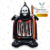 Mecrla Halloween Calabaza Integrada de Pie con Árbol Muerto, Calavera Fantasma, Lápida, Festival de Fantasmas Globo de Película de Aluminio para Fiesta