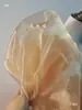 Accesorio de Hilo de Cristal Color Café Dorado Malla de Luz de Agua Alta Densidad Organza Dura Hecho a Mano DIY Arreglo Tejido de Diseñador