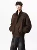 Chaqueta de Trabajo Estilo Granero Americano Cuello Alto para Hombre Marca de Moda Cleanfit Atractiva Corta Holgada Casual Versátil