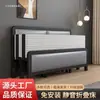 Cama plegable de uso doméstico con estructura de hierro, cama de siesta individual para viviendas de alquiler, cama doble portátil con estructura de hierro, cama simple de tablero duro, tipo económico