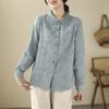Toma Real de Camisa de Algodón Bordada Jacquard Nuevo Estilo 2026 para Mujer, Elegante Camisa de Algodón para Mujer con Cuello de Encaje