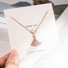 S925 prata esterlina cheia de diamante saia fã colar fivela original luz de luxo pequena saia das mulheres celebridade on-line elegante all-match colar