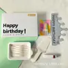 Caja de Regalo para Cuchillo y Tenedor de Pastel juego Cuchillo y Tenedor Desechables Plato Vajilla Caja de Regalo Plato Biodegradable Sombrero de Cumpleaños Cuchillo para Velas