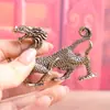 Latón puro bestia de los cuatro dioses dragón retro objetos viejos sólidos decoración del hogar escritorio de oficina mascota de té pequeños adornos