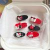 Nuevo retro gatito negro y rojo clip ovalado nicho caricatura japonesa clip para flequillo dulce genial lindo accesorios para el cabello de niña